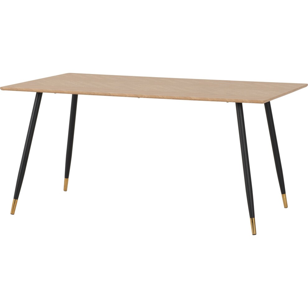 Seconique Hamilton Athens Oak Effect PU 4 Seater Dining Table Set Brown - image 5