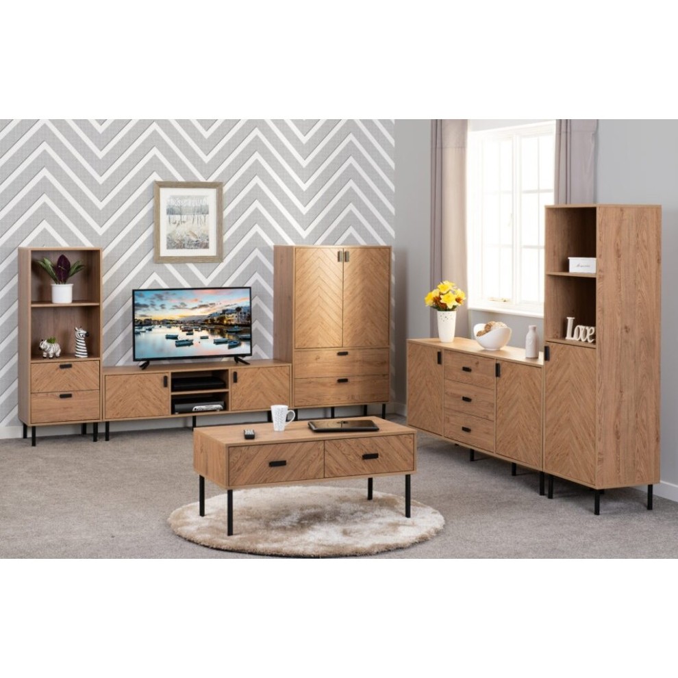 Seconique Leon 2 Door 3 Drawer Medium Oak Effect Sideboard - image 5
