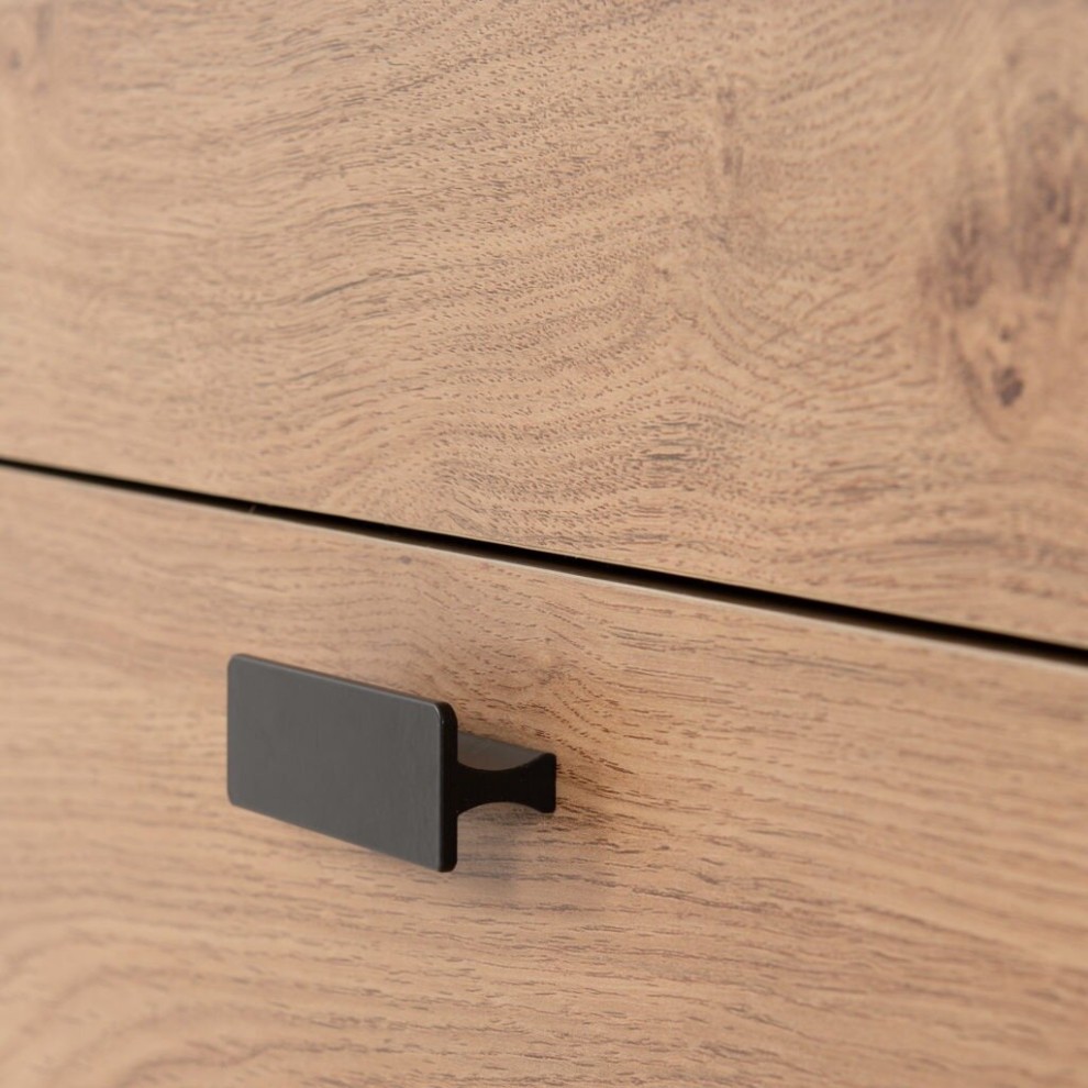 Seconique Leon 3 Drawer Medium Oak Effect Bedside Table - image 4