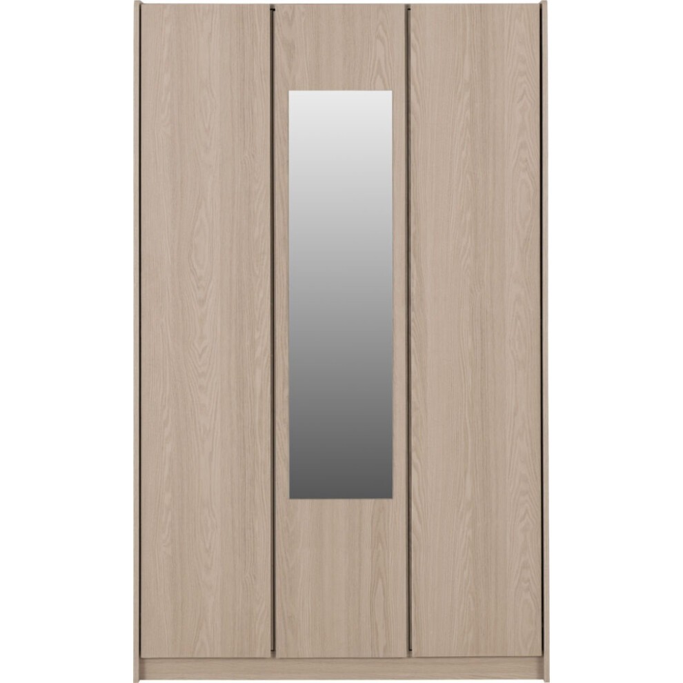 Seconique Paris 3 Door Smoked Ash Effect Mirror Wardrobe - image 2