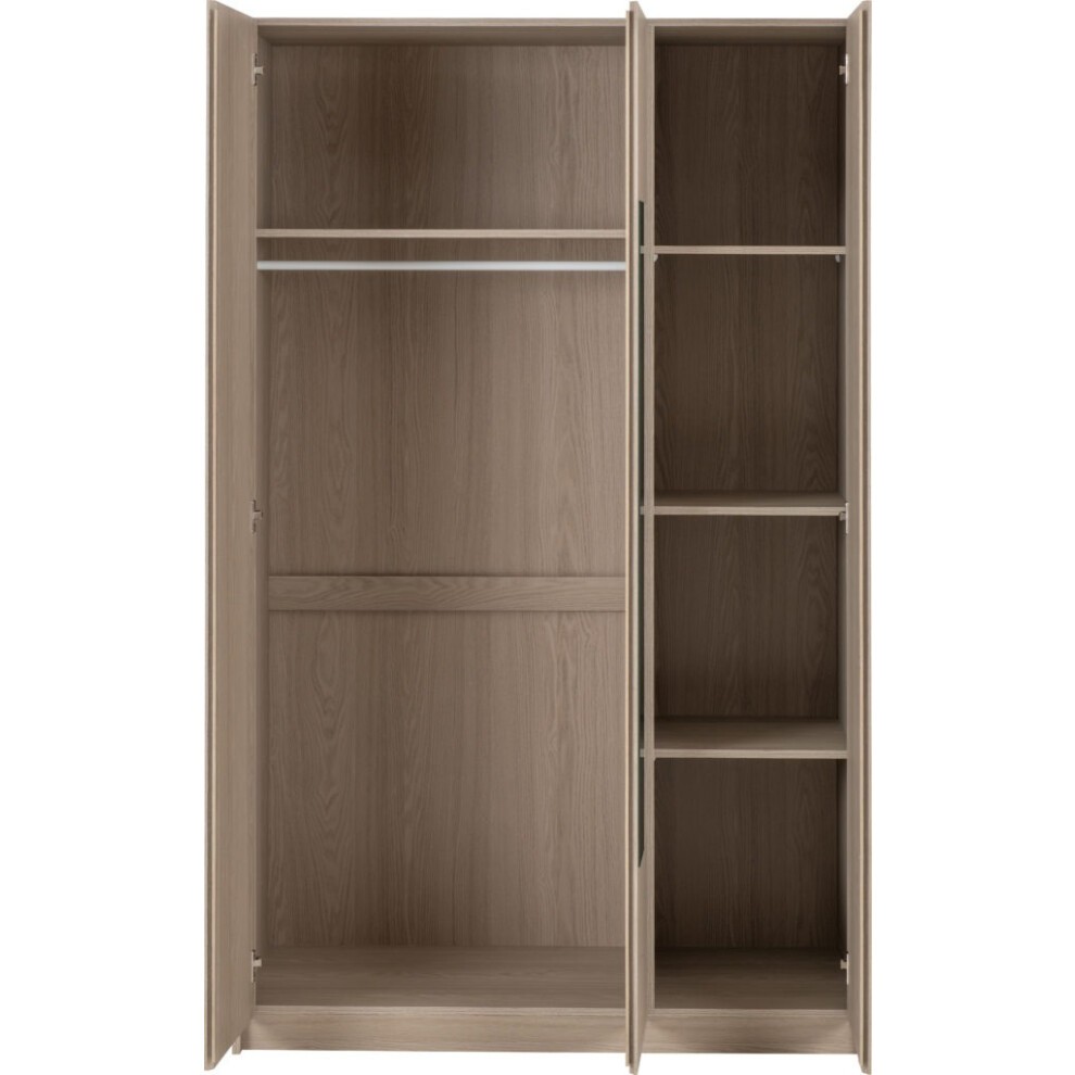 Seconique Paris 3 Door Smoked Ash Effect Mirror Wardrobe - image 3