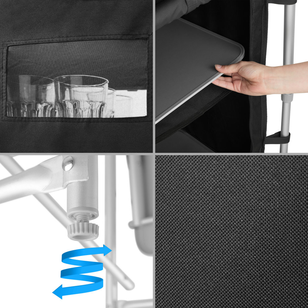 tectake 2 Shelf Black Folding Camping Kitchen Cabinet - image 4