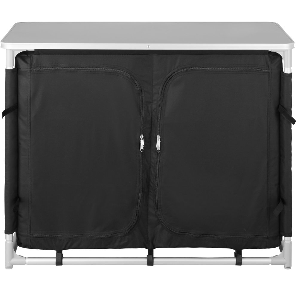 tectake 6 Shelf Black Folding Camping Kitchen Cabinet - image 3