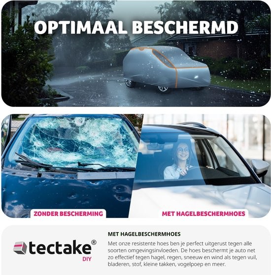 tectake Breathable 4mm Foam Layer Waterproof Car Cover with Storage Bag 120 x 203 x 571cm - image 5