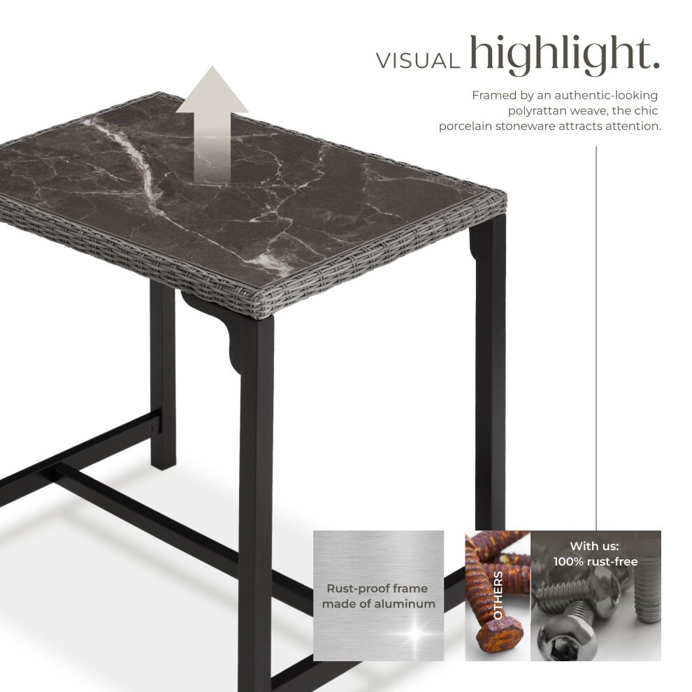 tectake Kutina Grey Garden Table - image 2