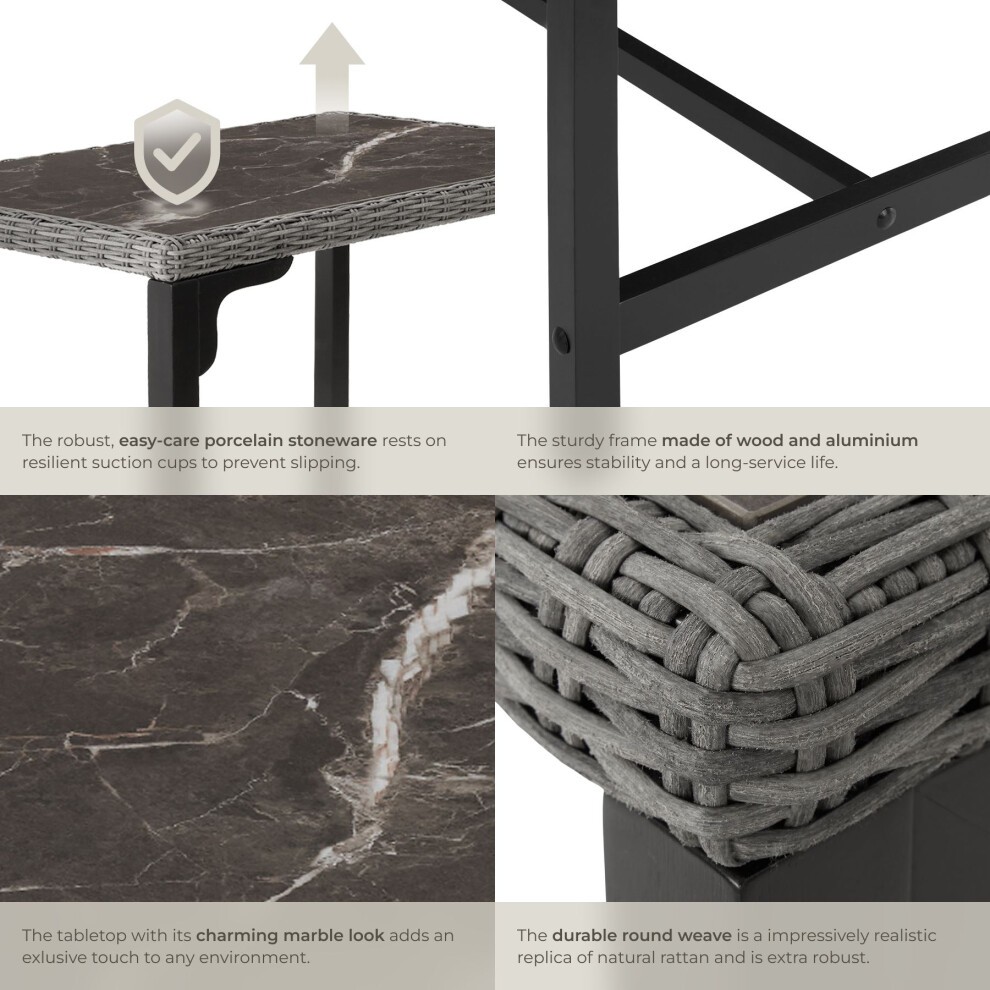 tectake Kutina Grey Garden Table - image 4