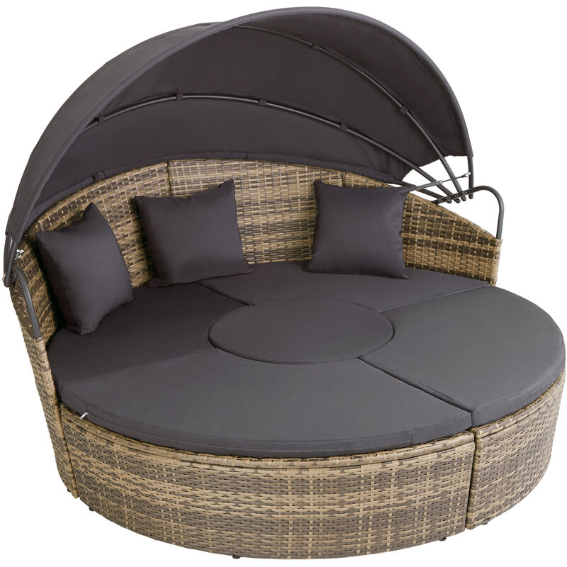 tectake Santorini Nature Shade Canopy Outdoor Daybed - image 2
