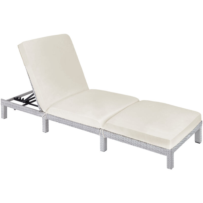 tectake Sofia Light Grey 6 Level Adjustable Backrest Sun Lounger Sofia - image 2