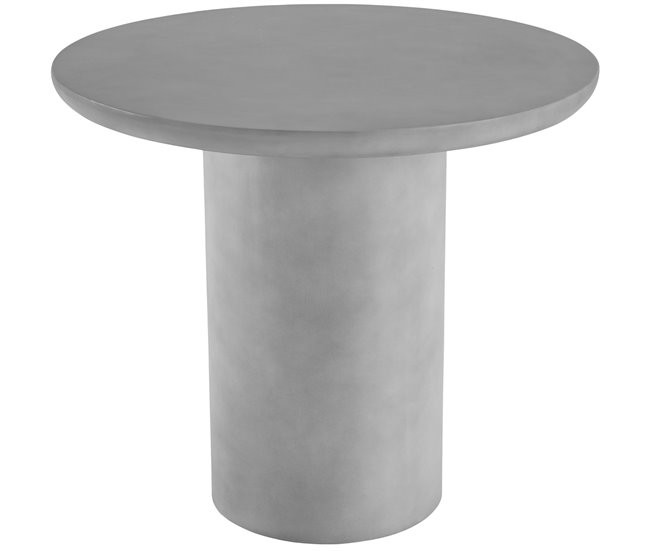 Round garden table by TECTAKE, featuring a sleek, minimalist design with a smooth gray surface and a cylindrical base made of durable material.
