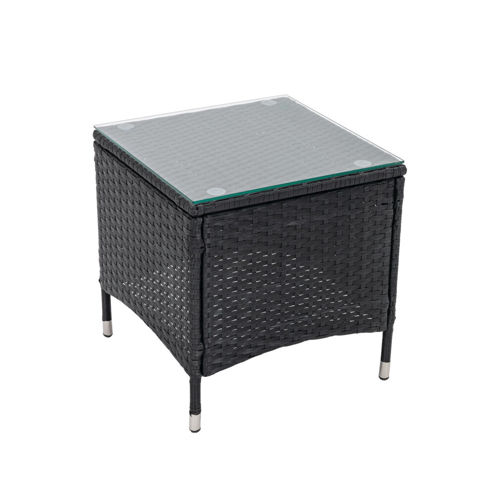 Venice Rattan Black 3 Piece Reclining Sun Lounger and Table Set - image 3