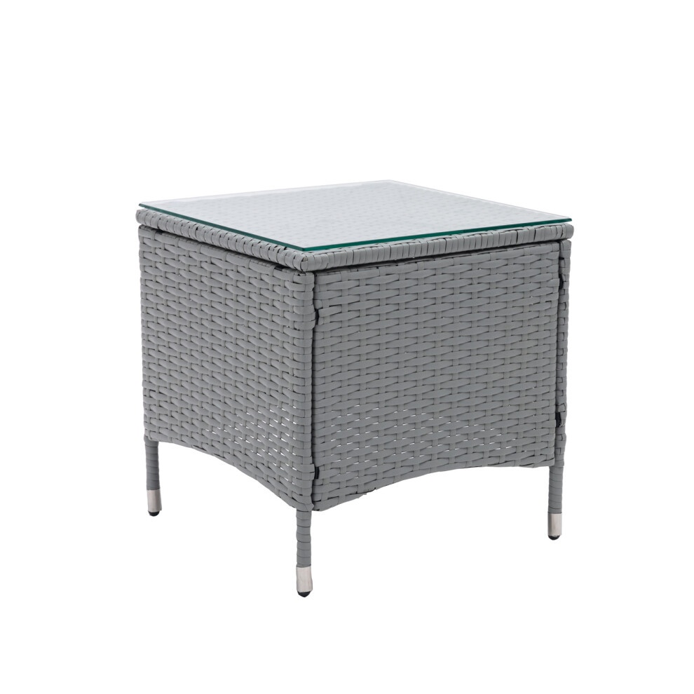 Venice Rattan Grey 3 Piece Reclining Sun Lounger and Table Set - image 3