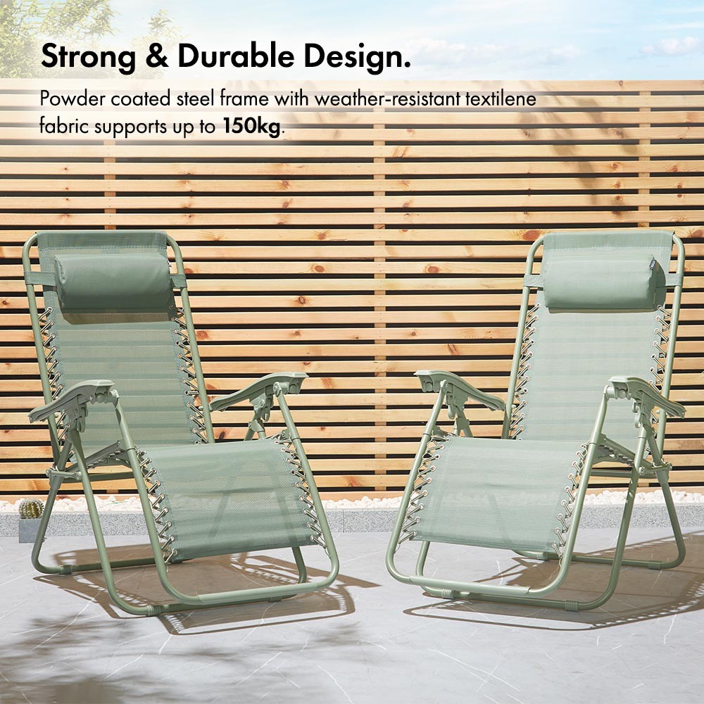 Verona Sage Green Zero Gravity Chair – Set of 2 - image 3