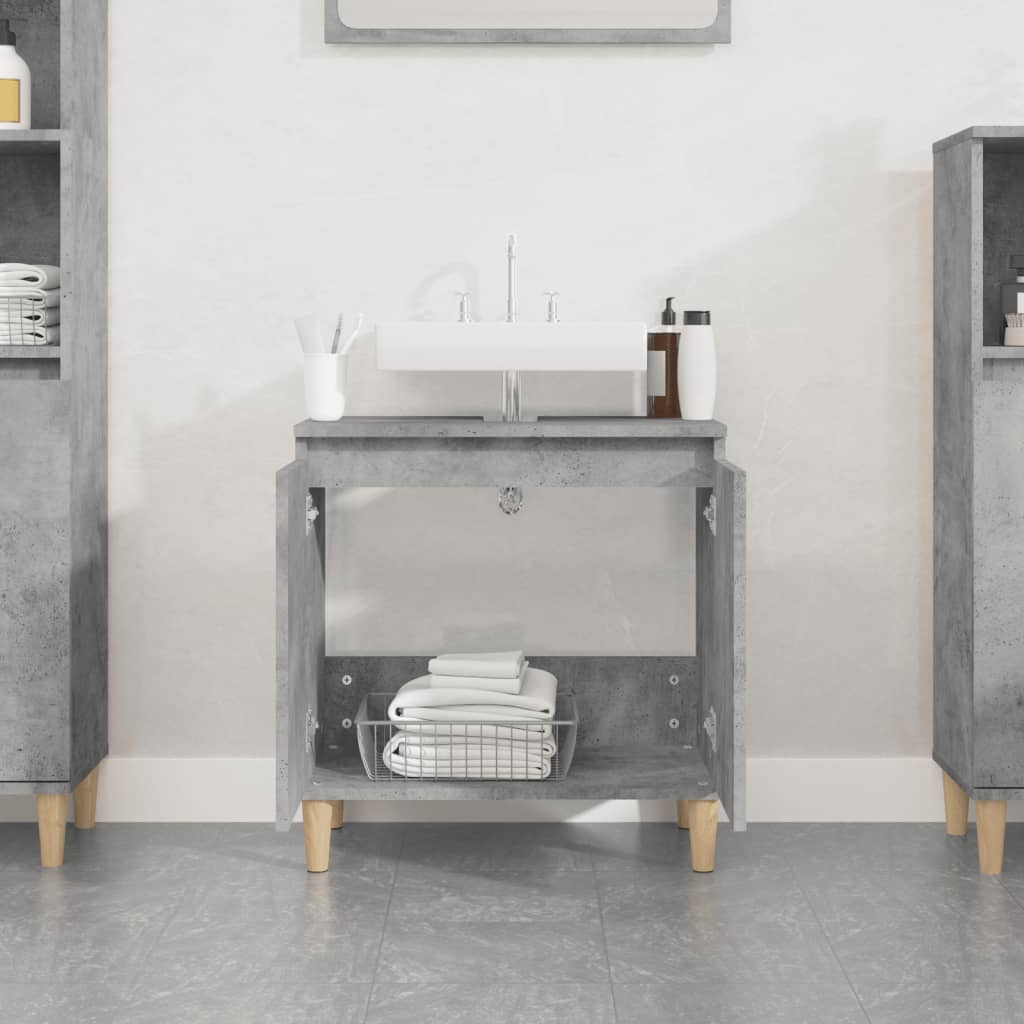vidaXL 2 Door Concrete Grey Bathroom Sink Cabinet - image 3