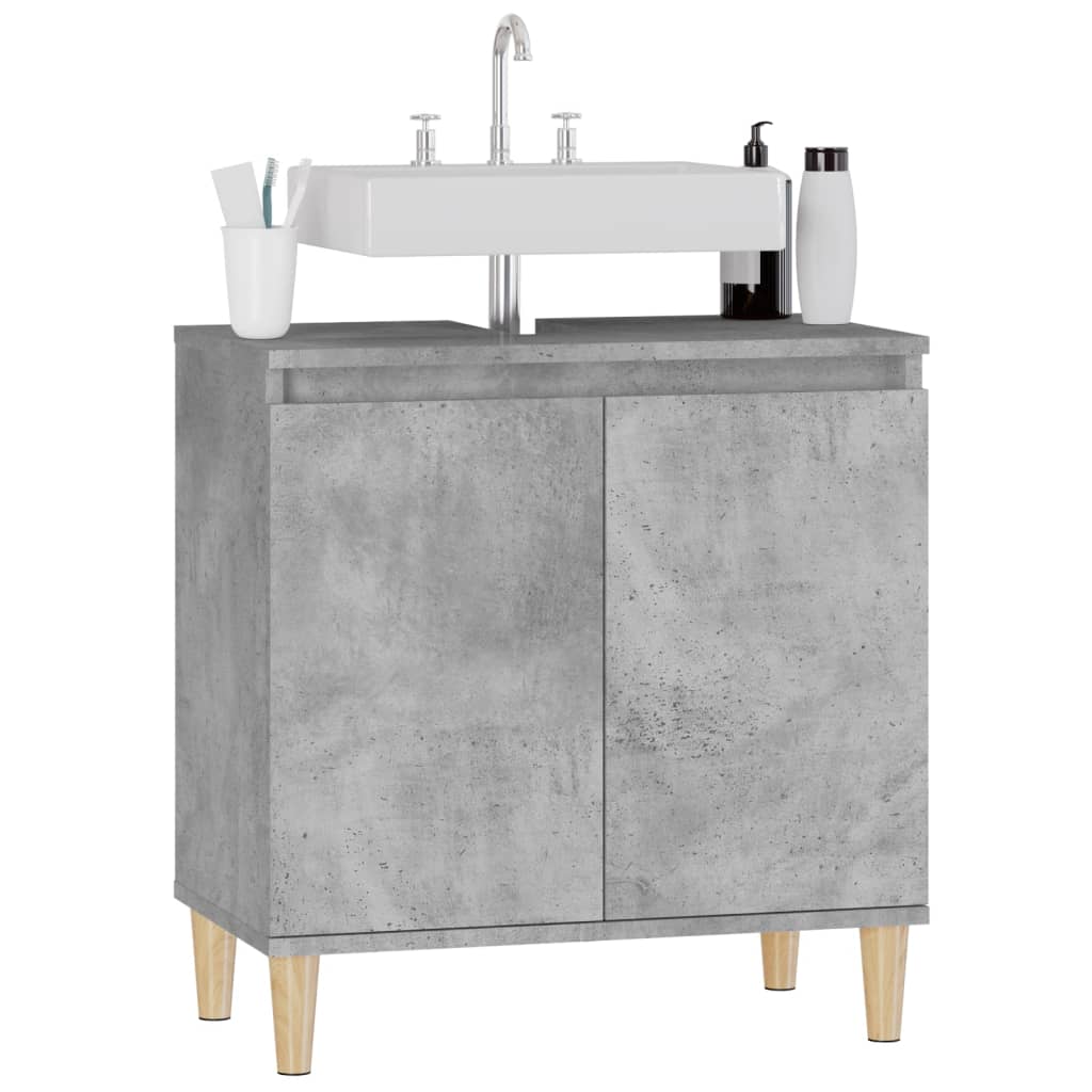 vidaXL 2 Door Concrete Grey Bathroom Sink Cabinet - image 4