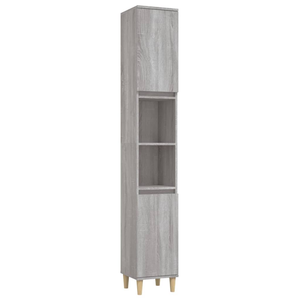 vidaXL 2 Door Grey Wood Bathroom Cabinet - image 2