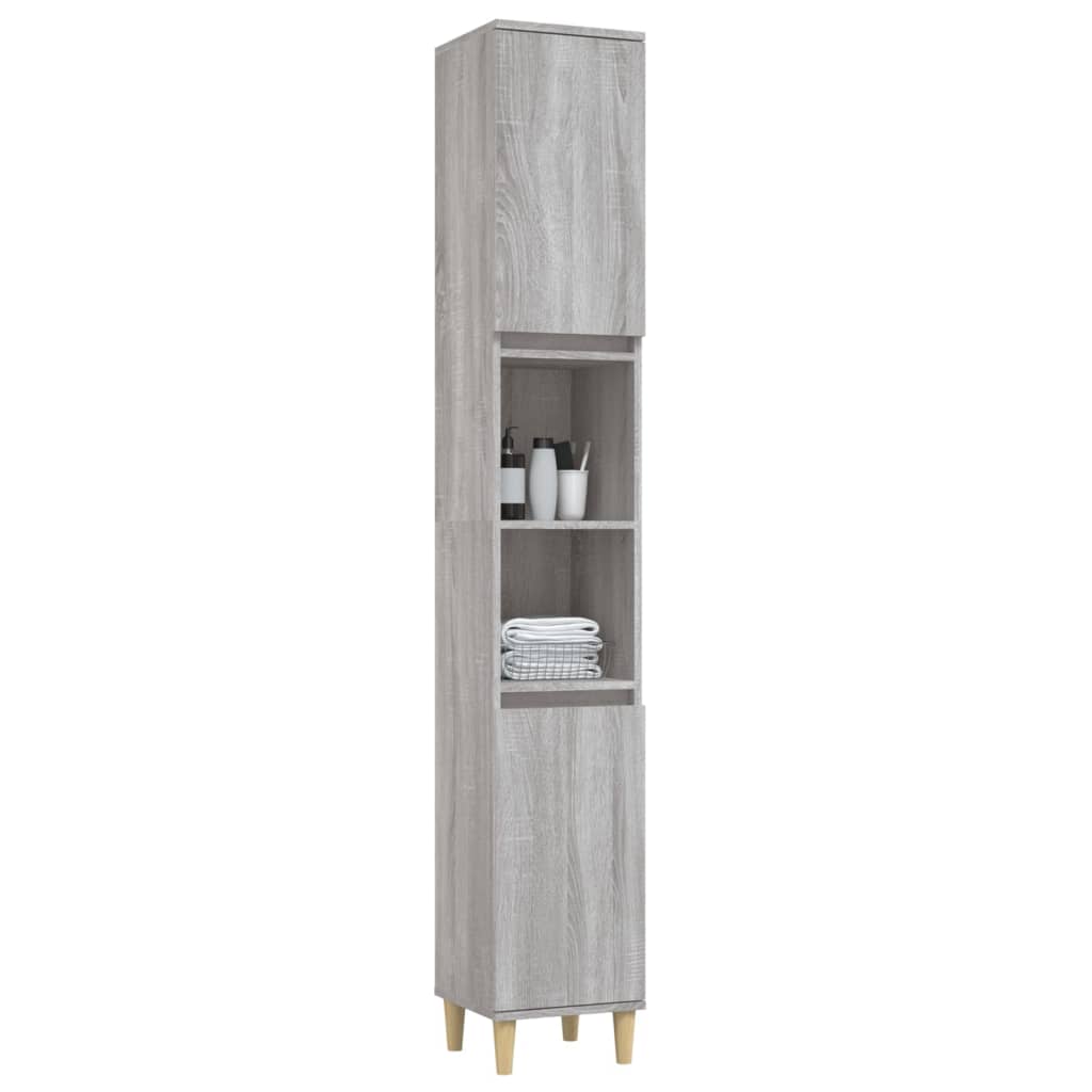vidaXL 2 Door Grey Wood Bathroom Cabinet - image 4