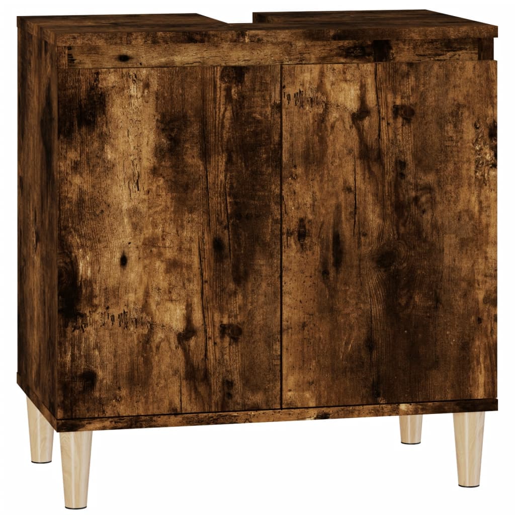 vidaXL 2 Door Smoked Oak Freestanding Under Sink Cabinet - image 2