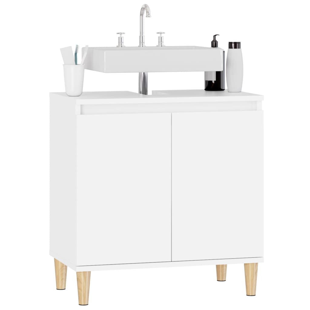 vidaXL 2 Door White Bathroom Sink Cabinet - image 4
