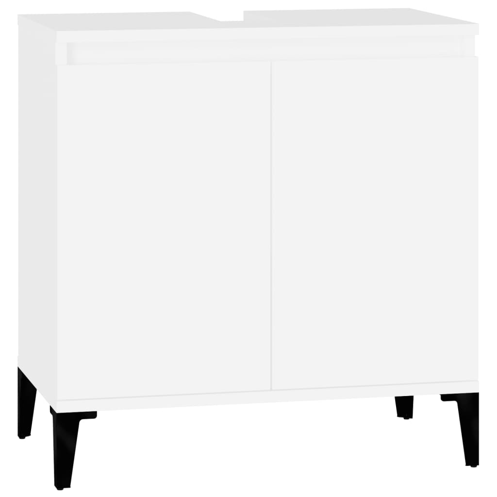 vidaXL 2 Door White Freestanding Under Sink Cabinet - image 2