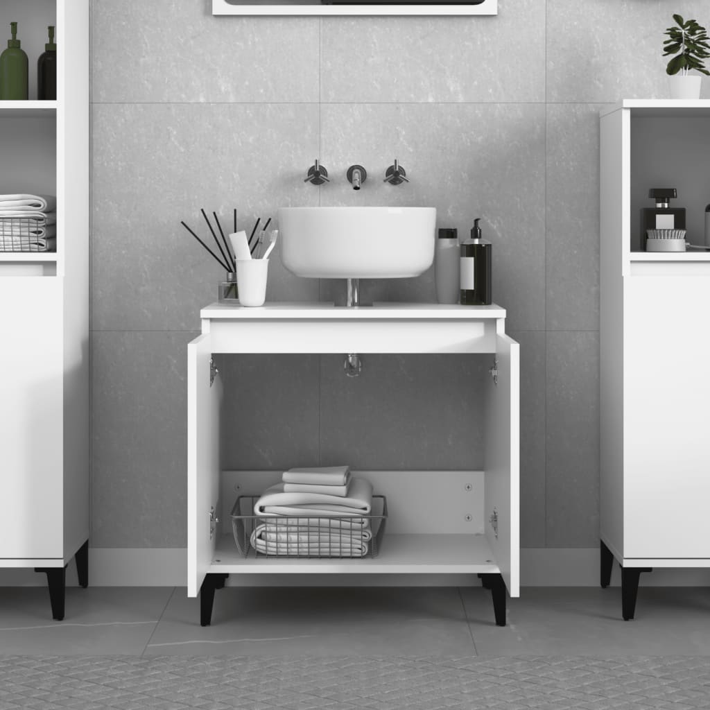 vidaXL 2 Door White Freestanding Under Sink Cabinet - image 3