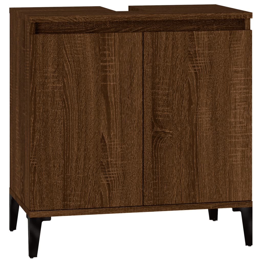 vidaXL 2 Door Wood Brown Oak Washbasin Cabinet - image 2