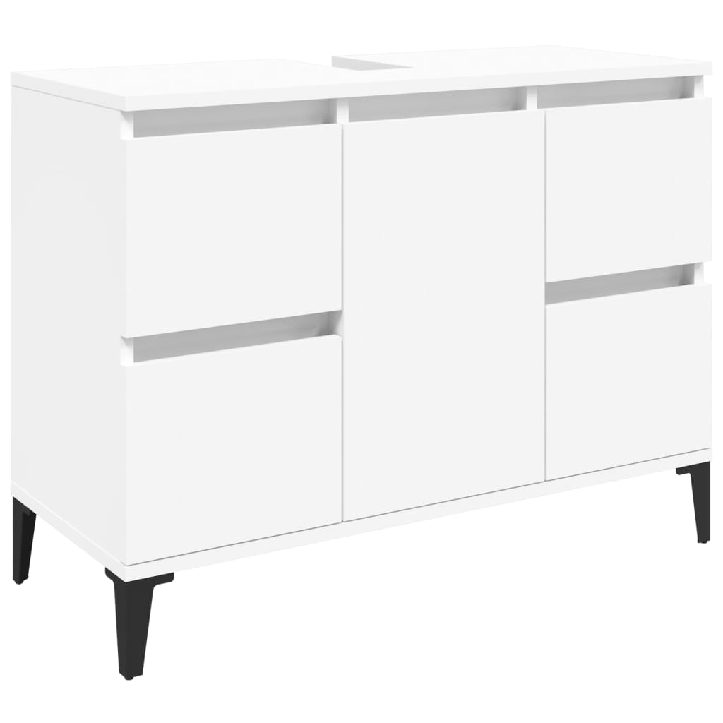 vidaXL Single Door 4 Drawer White Sink Cabinet - image 2