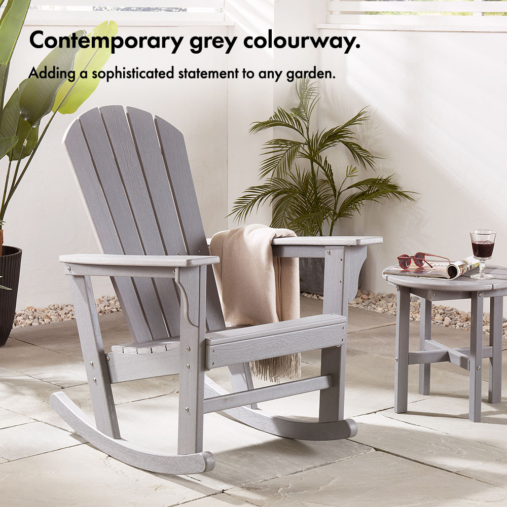 VonHaus Grey Rocking Adirondack Chair - image 4