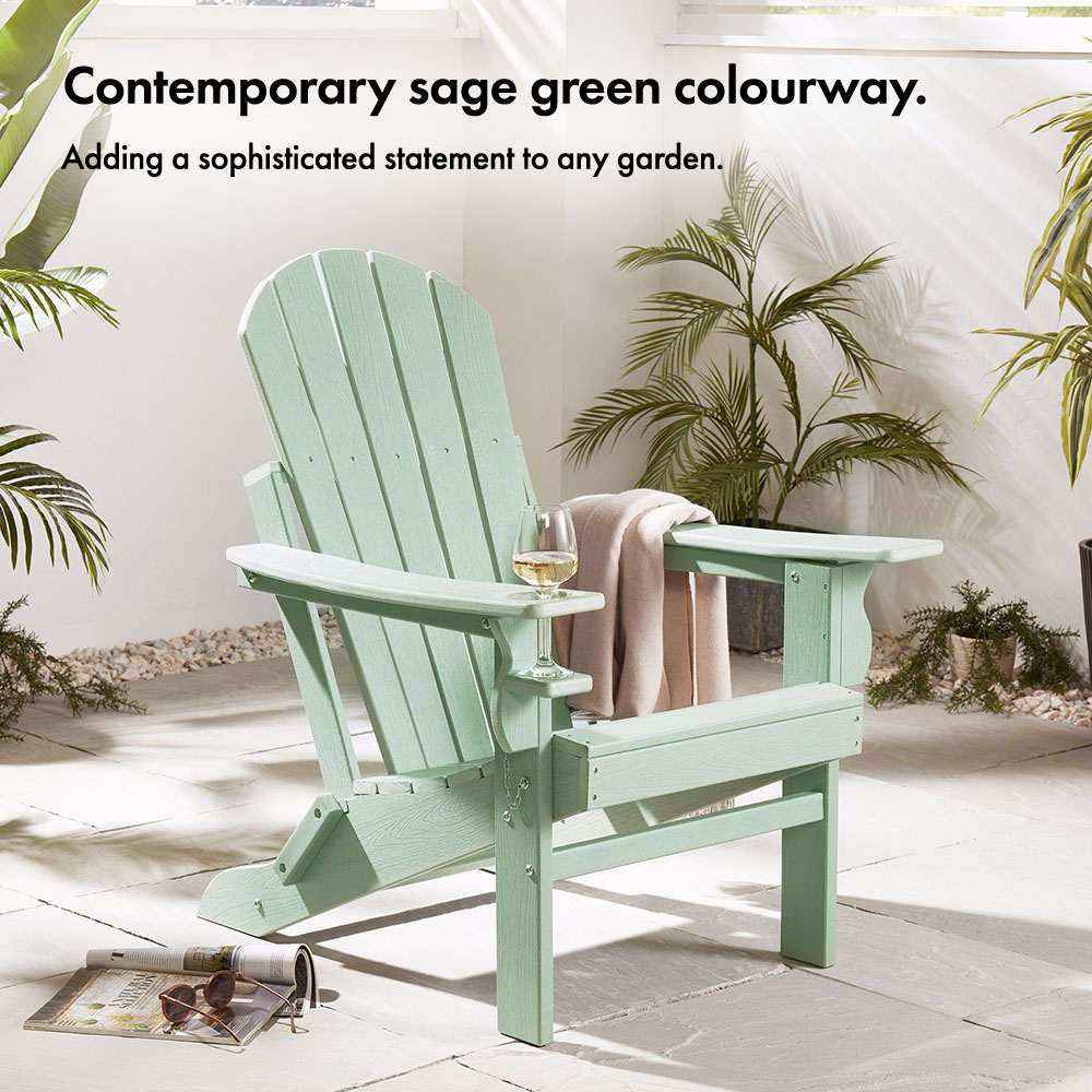 Westport Adirondack Green Folding Garden Chair - image 4