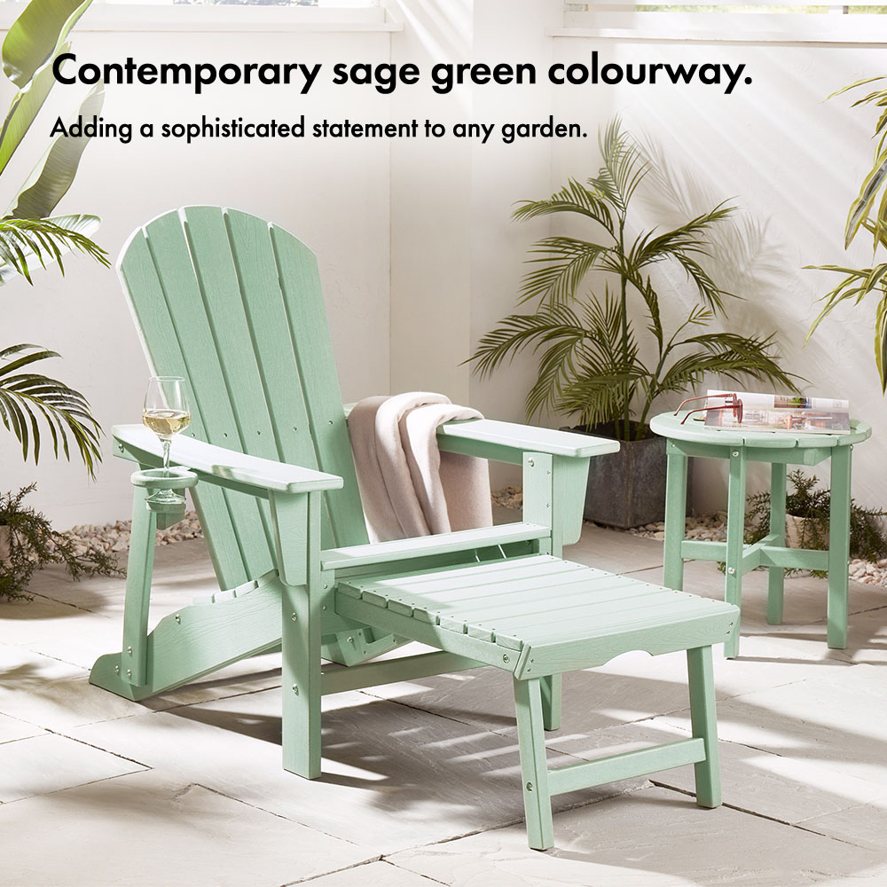 Westport Adirondack Green Garden Chair with Footstool - image 5