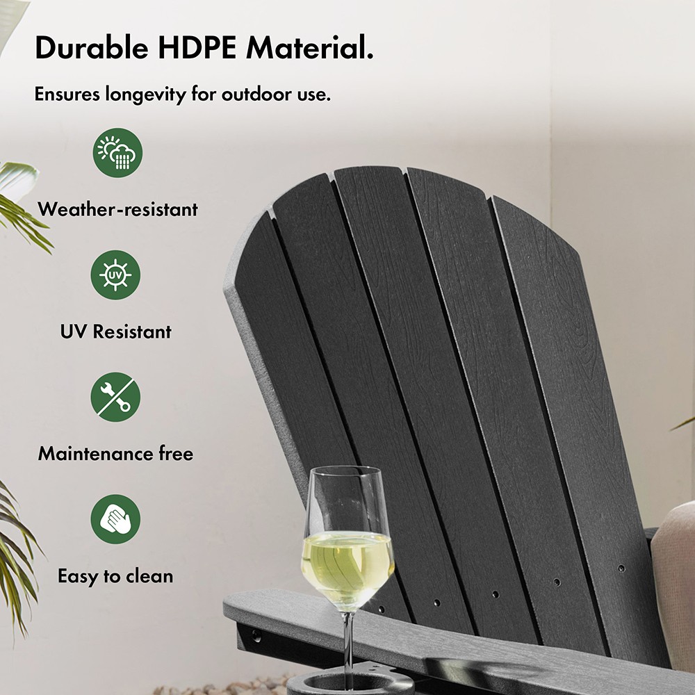 Westport Set of 2 Black Garden Chairs with Footstool - image 3