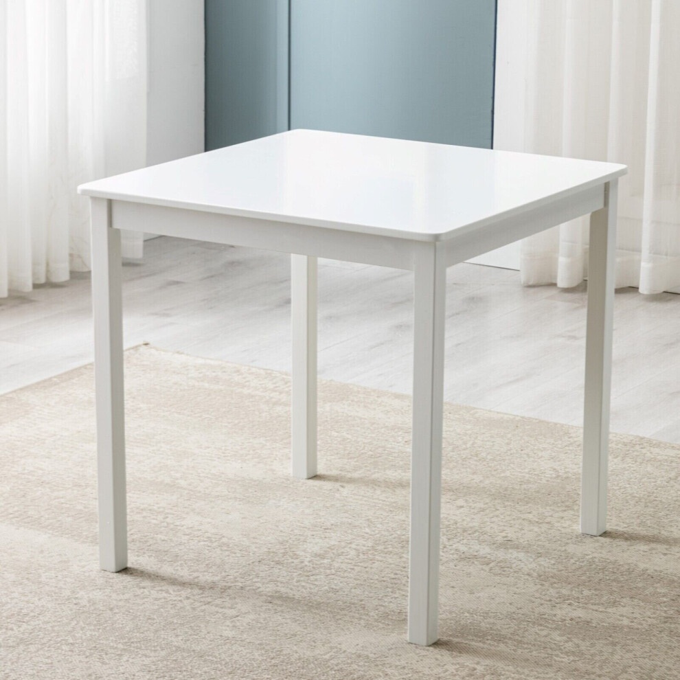 White 2 Seater Solid Wooden Dining Set - image 2