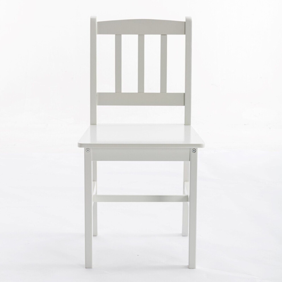 White 2 Seater Solid Wooden Dining Set - image 3