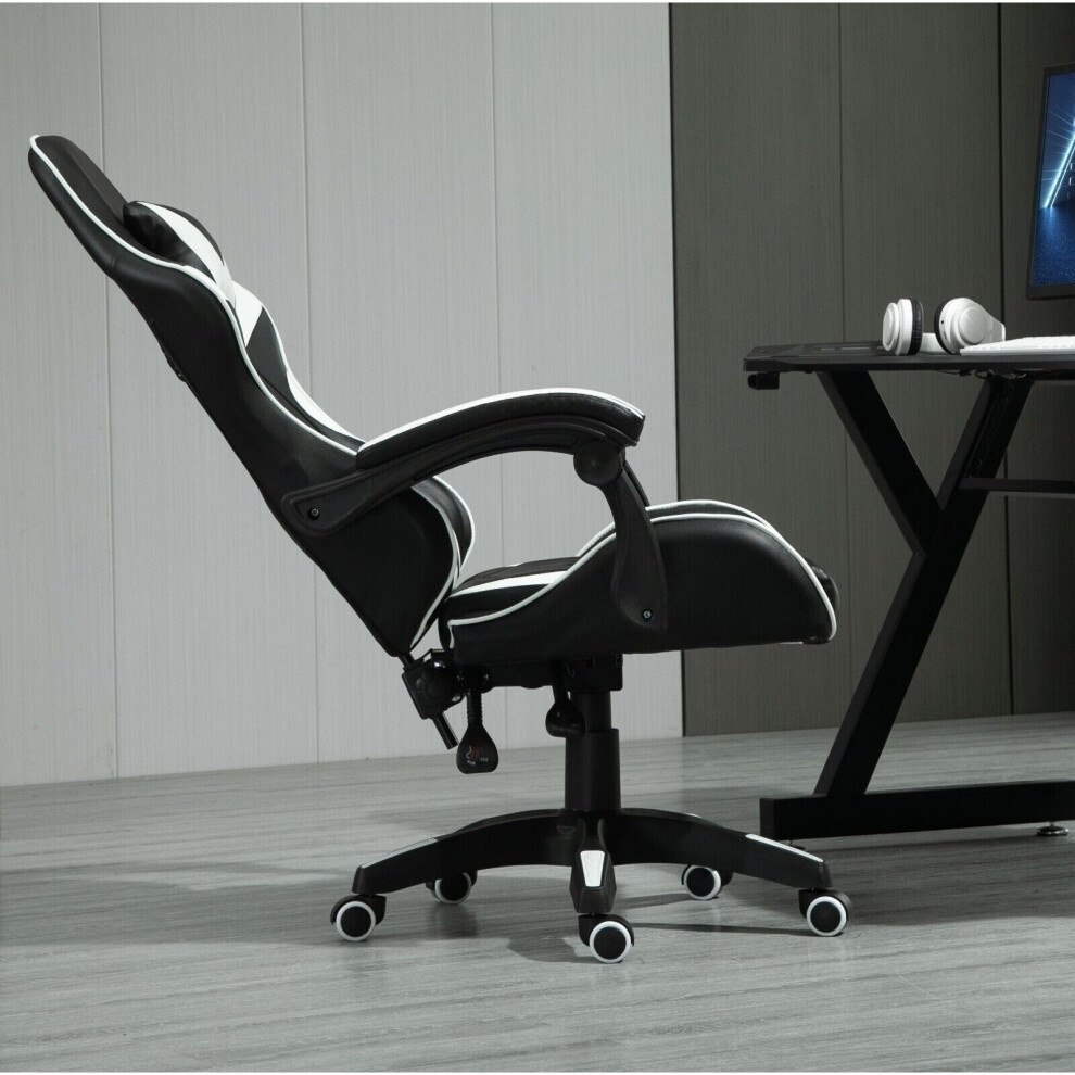 White Adjustable Tilt and Swivel Gaming Chair - image 2