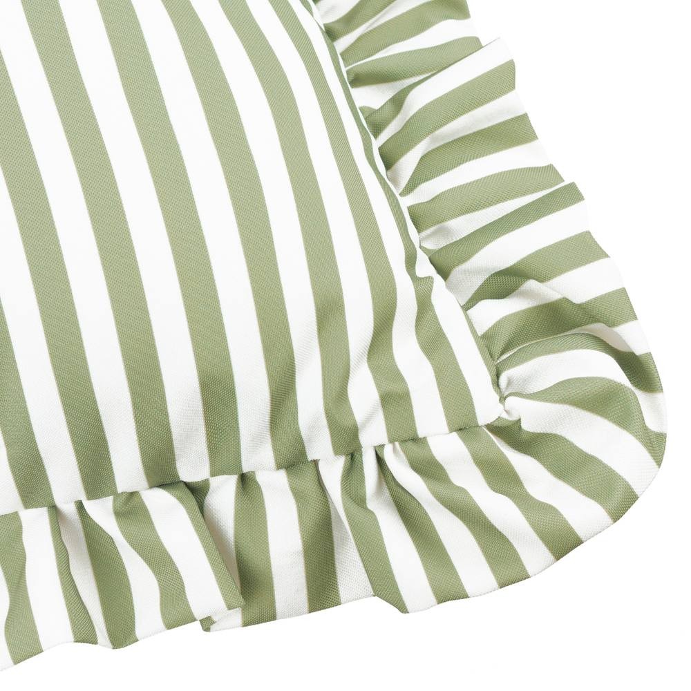 Wylder Nature Millie Ruffle Stripe Green Cushion 50 x 50cm - image 4