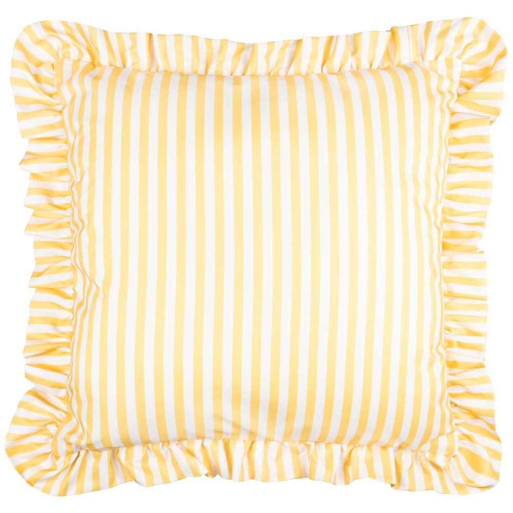 Wylder Nature Millie Ruffle Stripe Yellow Cushion 50 x 50cm - image 2