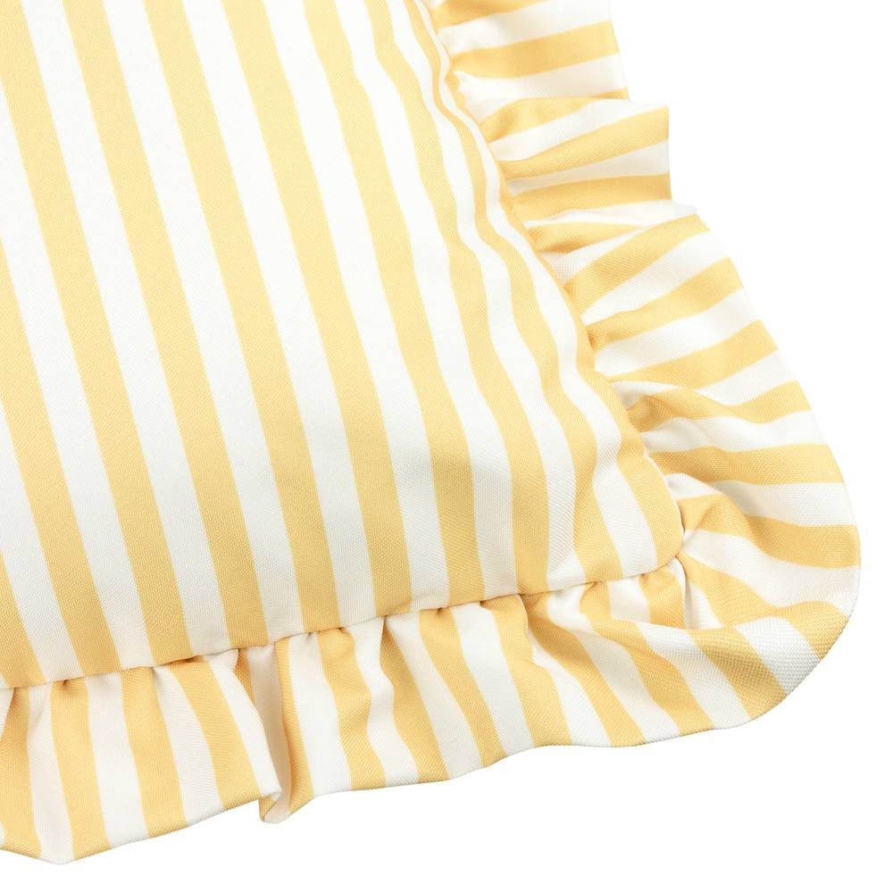 Wylder Nature Millie Ruffle Stripe Yellow Cushion 50 x 50cm - image 4