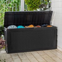3'10 x 1'6 Keter Samoa Plastic Garden Storage Box - Anthracite (1.17m x 0.45m) - image 2