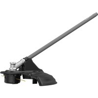 Dewalt XR FlexVolt string trimmer attachment with gray shaft, black guard, and dual cutting lines.