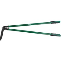 Green Draper 100mm border shears with long steel handles and black rubber grips.
