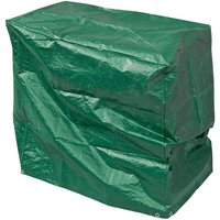 Green Draper OC1 BBQ cover, rectangular shape, waterproof material, metal eyelets at the bottom edge, 900x600x900mm.