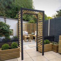Forest Contemporary Slatted Garden Arch 3'8 x 2'5 - image 2