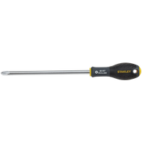 Stanley PH4 screwdriver, 200 mm, with black ergonomic handle and yellow accents, long silver shaft.