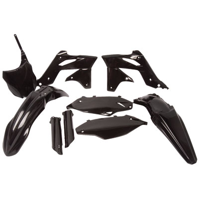 Acerbis Full Plastics Kit for Kawasaki KXF250 2013 in black, featuring multiple plastic components including fenders, side panels, and a front number plate.