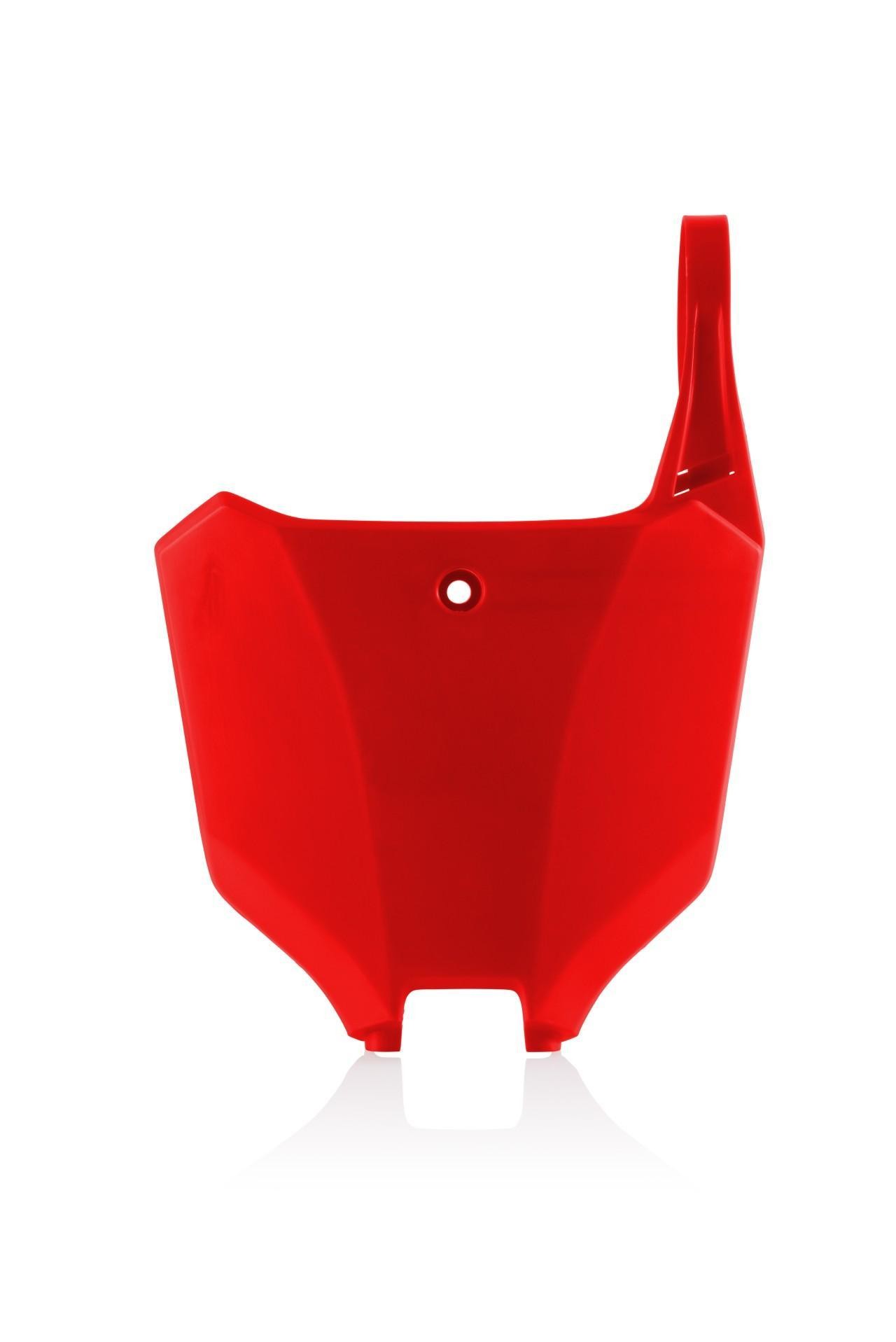Dark red (Bordeaux) plastic front number board designed for Honda CRF250R (2022-2025) and CRF450R (2021-2025), featuring a sleek, aerodynamic shape with a mounting hole.