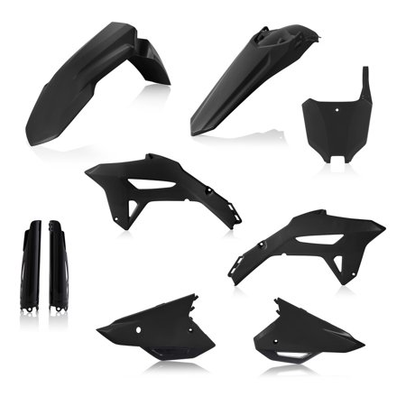 Acerbis Full Plastics Kit in black for Honda CRF250R (2022-2024) and CRF450R (2021-2024), featuring multiple plastic components including fenders and side panels.