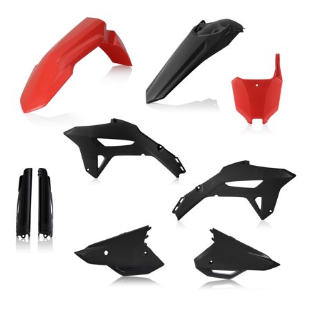 Acerbis Full Plastics Kit in red and black for Honda CRF250R (2022-2024) and CRF450R (2021-2024), featuring various plastic components including fenders and side panels.