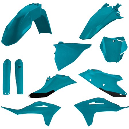Acerbis Full Plastics Kit in metallic black for Gas Gas EX 250/350/450F & EX300 & MX125 (2021-23), featuring various motorcycle body panels and fenders.