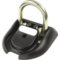 Black and gold Abus Mechanical 27161 Wall Anchor with U-shaped shackle and mounting base.