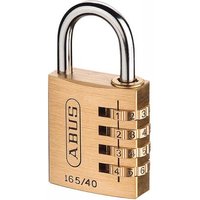Brass ABUS 165/40 padlock with 4-digit combination and chrome shackle.