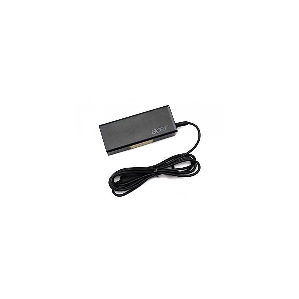 Black Acer 45W power adapter with a sleek rectangular design, featuring a long black cable and the Acer logo on the side.
